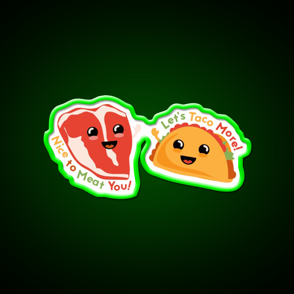 Meat Greet Taco Led Neon Sign Mexican Food Sign Rgb Color - Shineneon