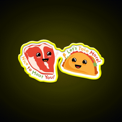 Meat Greet Taco Led Neon Sign Mexican Food Sign Rgb Color - Custom LED neon sign front view