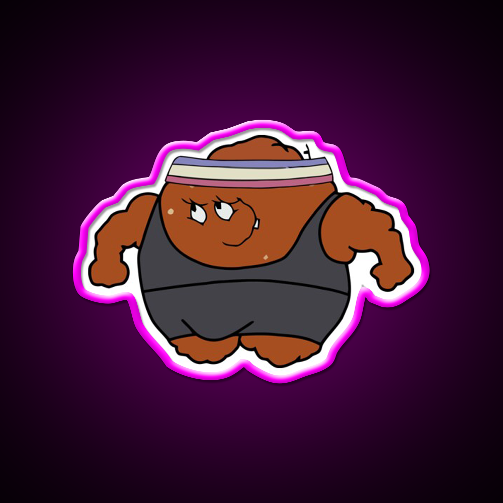 Meatwad Gym Fitness Led Neon Sign Rgb Color - Neon sign mounted on wall in room