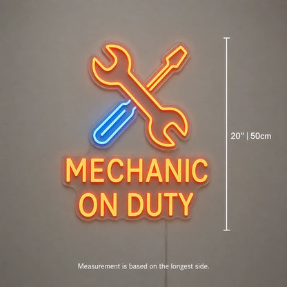 Mechanic On Duty Tools Neon Sign LED Neon Sign size image