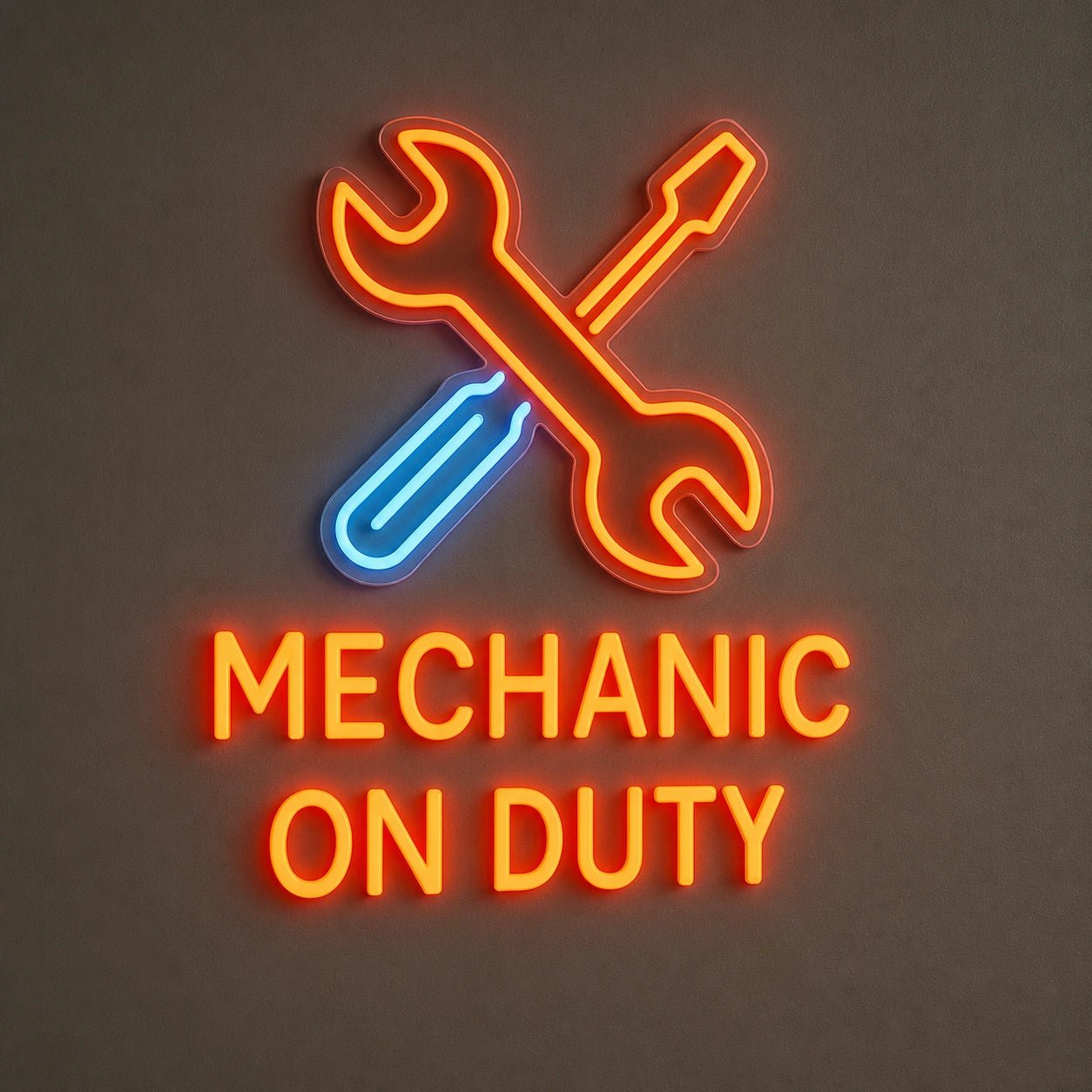 Mechanic On Duty Wrench Screwdriver Vintage LED Neon Sign - Shineneon
