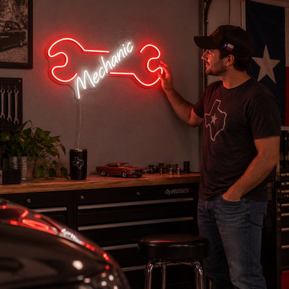 Mechanic Wrench LED Neon Sign - Shineneon