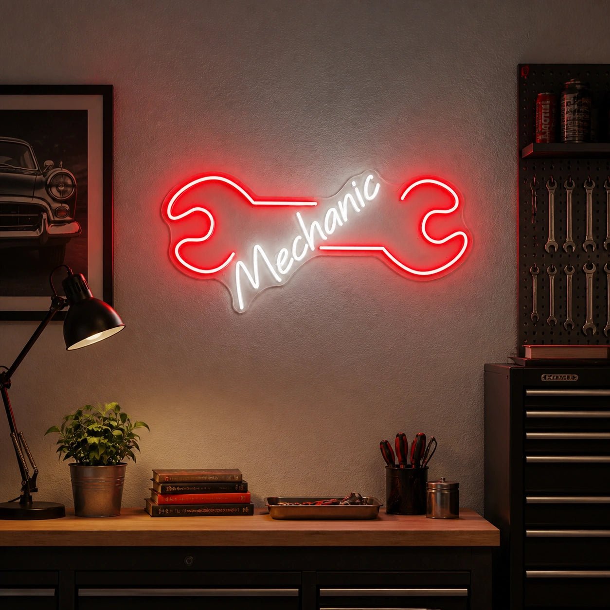 Mechanic Wrench Vintage LED Neon Sign - Shineneon