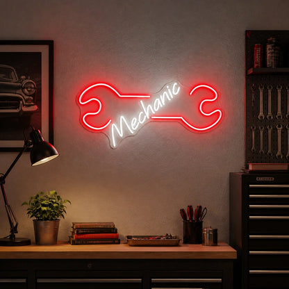 Mechanic Wrench Vintage LED Neon Sign - Shineneon