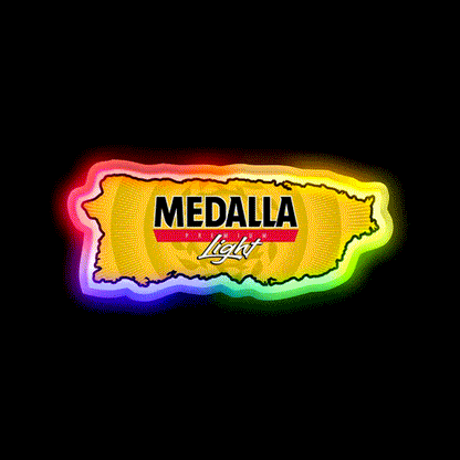 Medalla Light Puerto Rico Beer Bar Decor Led Neon Sign Rgb Color