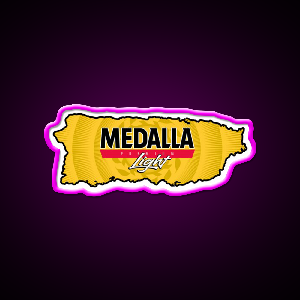 Medalla Light Puerto Rico Beer Bar Decor Led Neon Sign Rgb Color