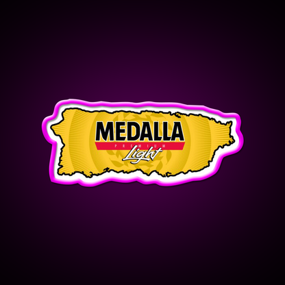 Medalla Light Puerto Rico Beer Bar Decor Led Neon Sign Rgb Color