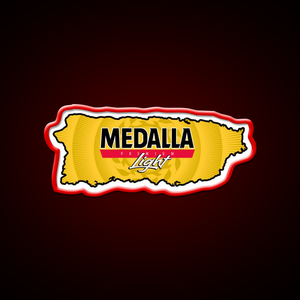 Medalla Light Puerto Rico Beer Bar Decor Led Neon Sign Rgb Color