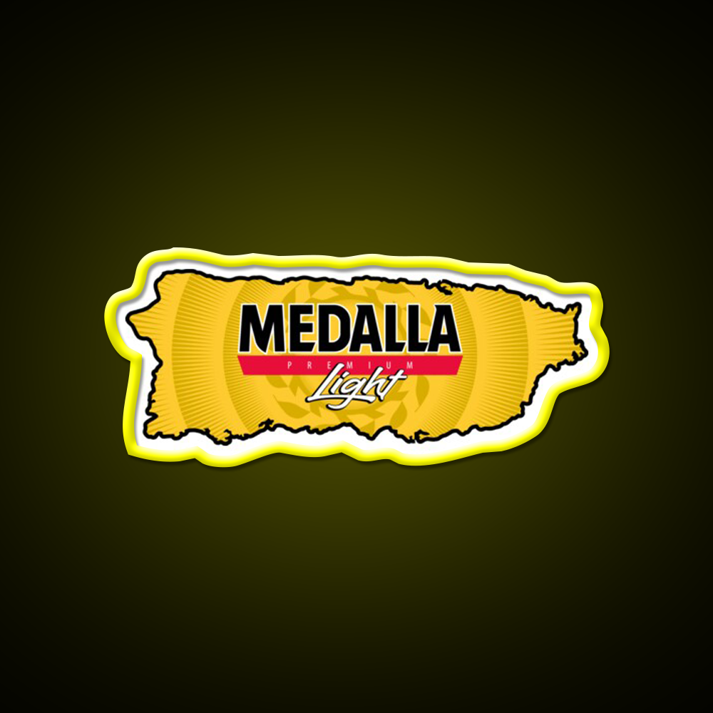 Medalla Light Puerto Rico Beer Bar Decor Led Neon Sign Rgb Color