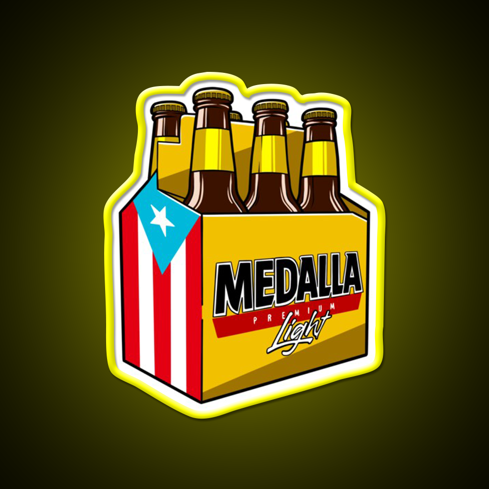 Medalla Light Six Pack Beer Bar Decor Led Neon Sign Rgb Color - LED neon sign view 7