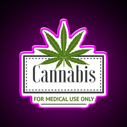 Medical Hemp Inspired Green Leaf Led Neon Sign 420 Neon Decor Rgb Color - Neon sign mounted on wall in room