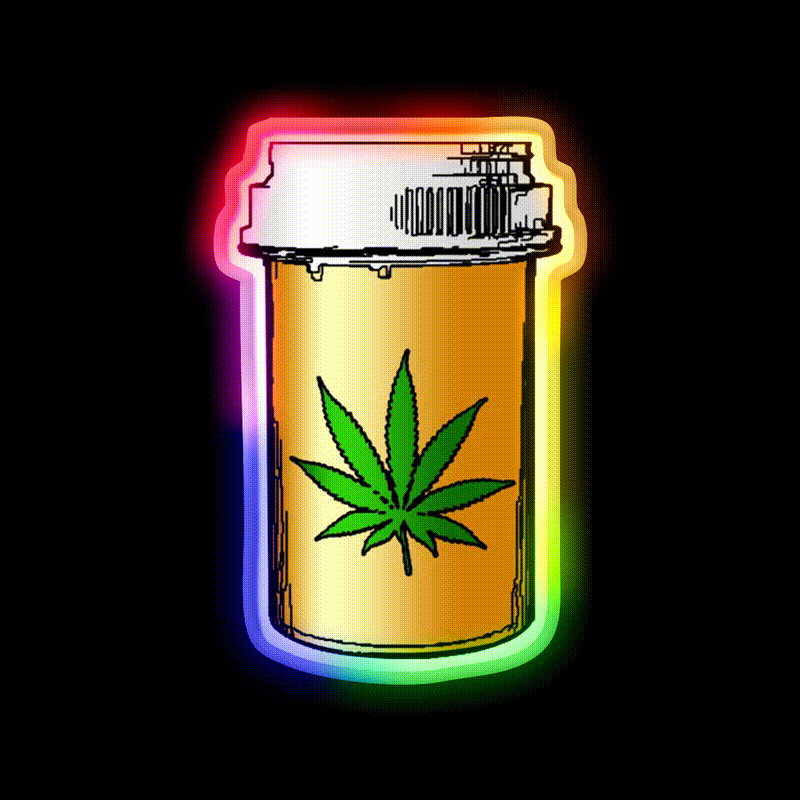 Medical Hemp Inspired Green Leaf Led Neon Sign 420 Neon Sign Rgb Color - LED neon sign close-up detail