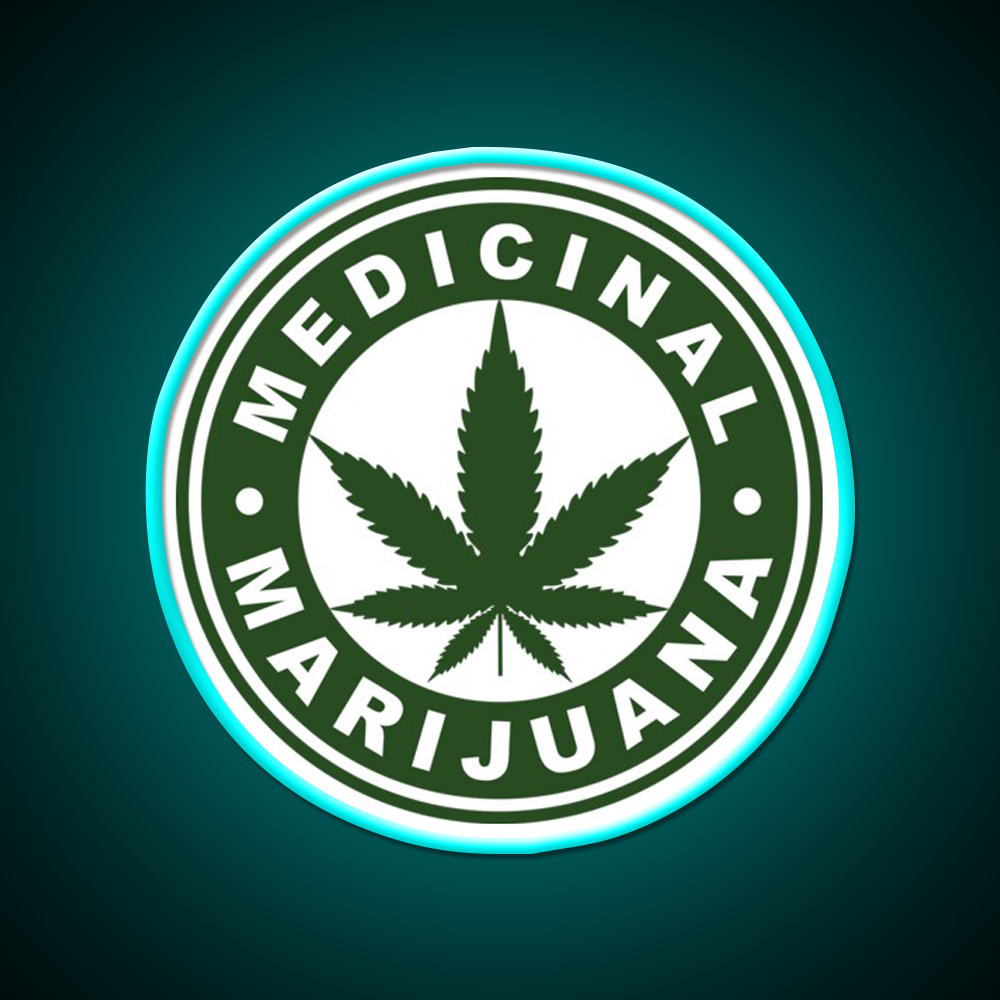 Medical Hemp Inspired Green Leaf Led Neon Sign Rgb Color - Size and dimension reference