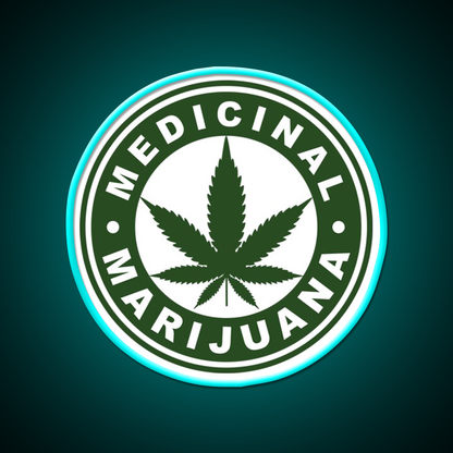 Medical Hemp Inspired Green Leaf Led Neon Sign Rgb Color - Size and dimension reference