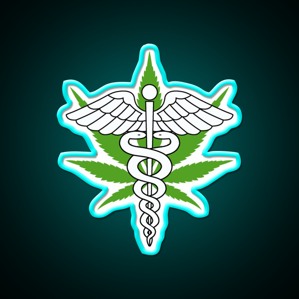 Medical Hemp Inspired Green Leaf Led Neon Sign Bedroom Wall Art Rgb Color