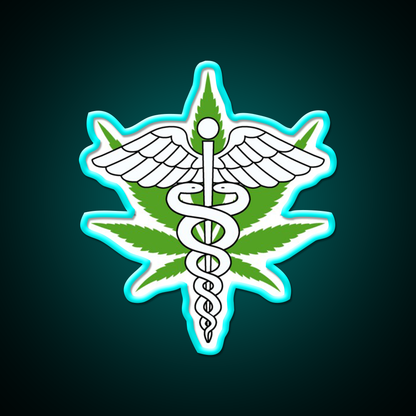 Medical Hemp Inspired Green Leaf Led Neon Sign Bedroom Wall Art Rgb Color