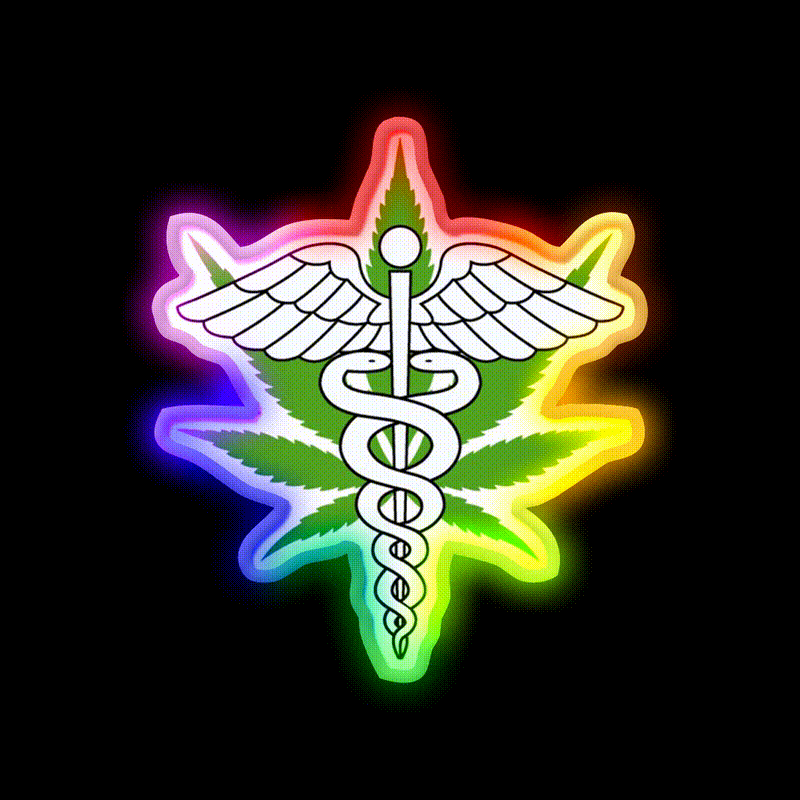 Medical Hemp Inspired Green Leaf Led Neon Sign Bedroom Wall Art Rgb Color