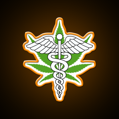 Medical Hemp Inspired Green Leaf Led Neon Sign Bedroom Wall Art Rgb Color