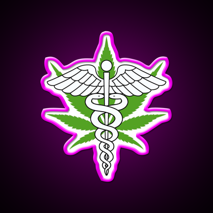 Medical Hemp Inspired Green Leaf Led Neon Sign Bedroom Wall Art Rgb Color