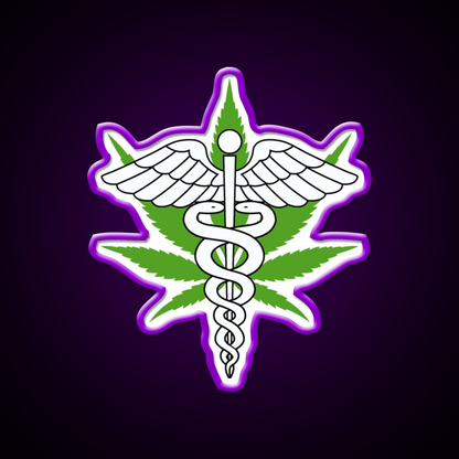 Medical Hemp Inspired Green Leaf Led Neon Sign Bedroom Wall Art Rgb Color