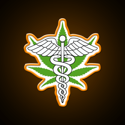 Medical Hemp Inspired Green Leaf Led Neon Sign Bedroom Wall Art Rgb Color - Shineneon