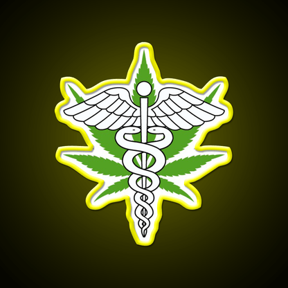 Medical Hemp Inspired Green Leaf Led Neon Sign Bedroom Wall Art Rgb Color - Shineneon
