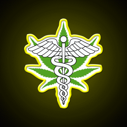 Medical Hemp Inspired Green Leaf Led Neon Sign Bedroom Wall Art Rgb Color