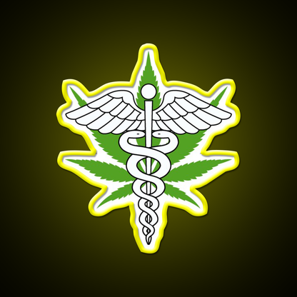 Medical Hemp Inspired Green Leaf Led Neon Sign Bedroom Wall Art Rgb Color