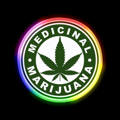 Medical Hemp Inspired Green Leaf Led Neon Sign Rgb Color - LED neon sign close-up detail