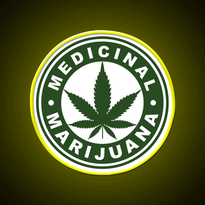 Medical Hemp Inspired Green Leaf Led Neon Sign Rgb Color - Custom LED neon sign front view