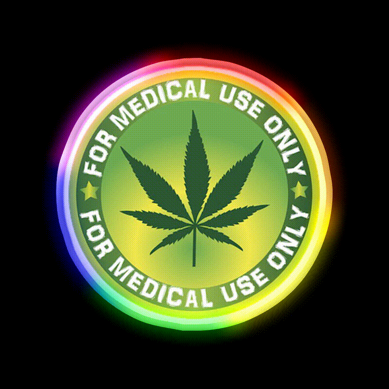 Medical Logo Hemp Inspired Green Leaf Led Neon Sign Rgb Color - LED neon sign close-up detail