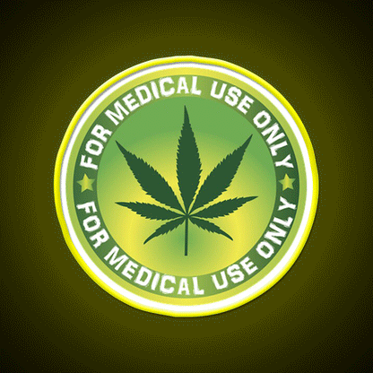 Medical Logo Hemp Inspired Green Leaf Led Neon Sign Rgb Color - Custom LED neon sign front view