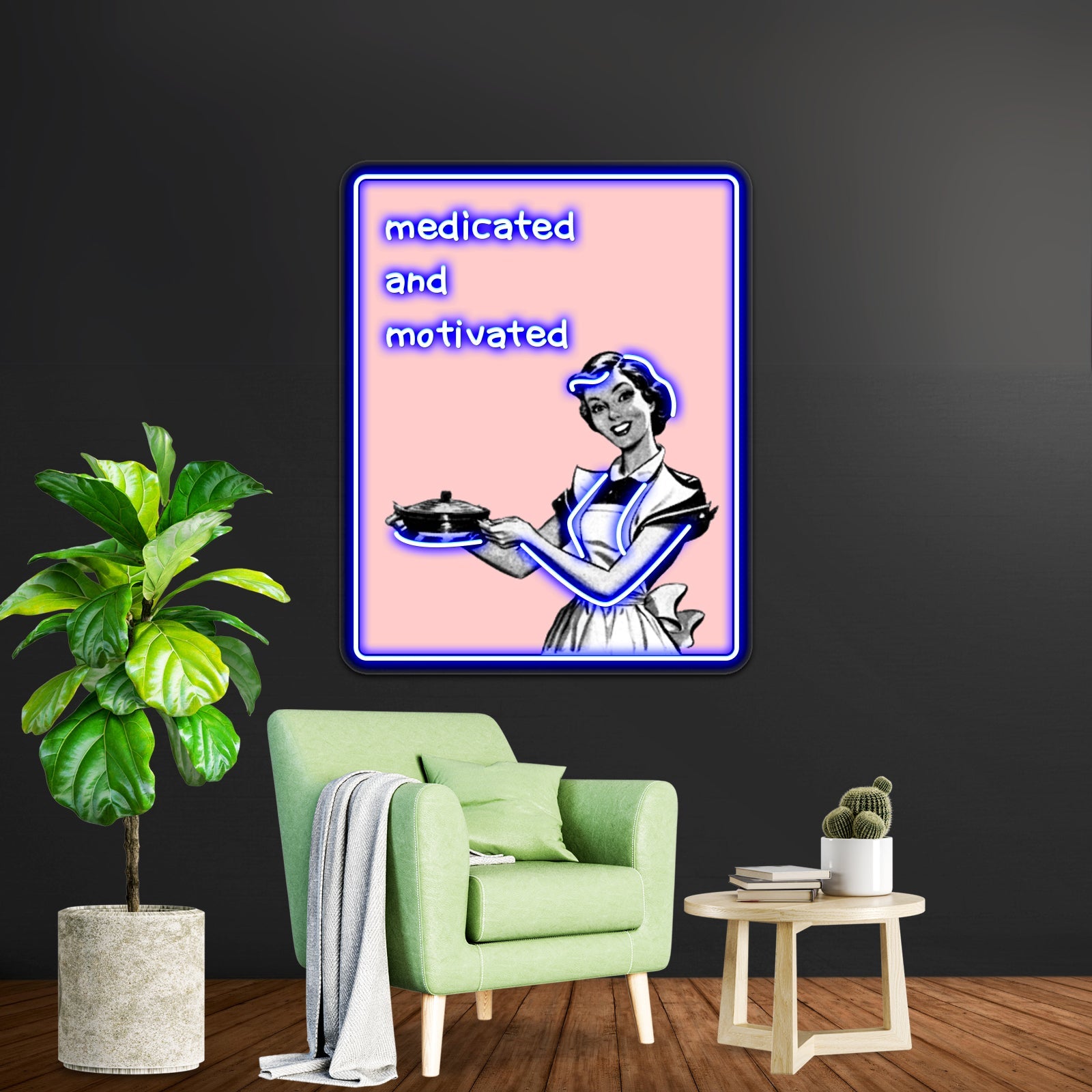 Medicated And Motivated Pink Artwork Neon Wall Signs - Shineneon