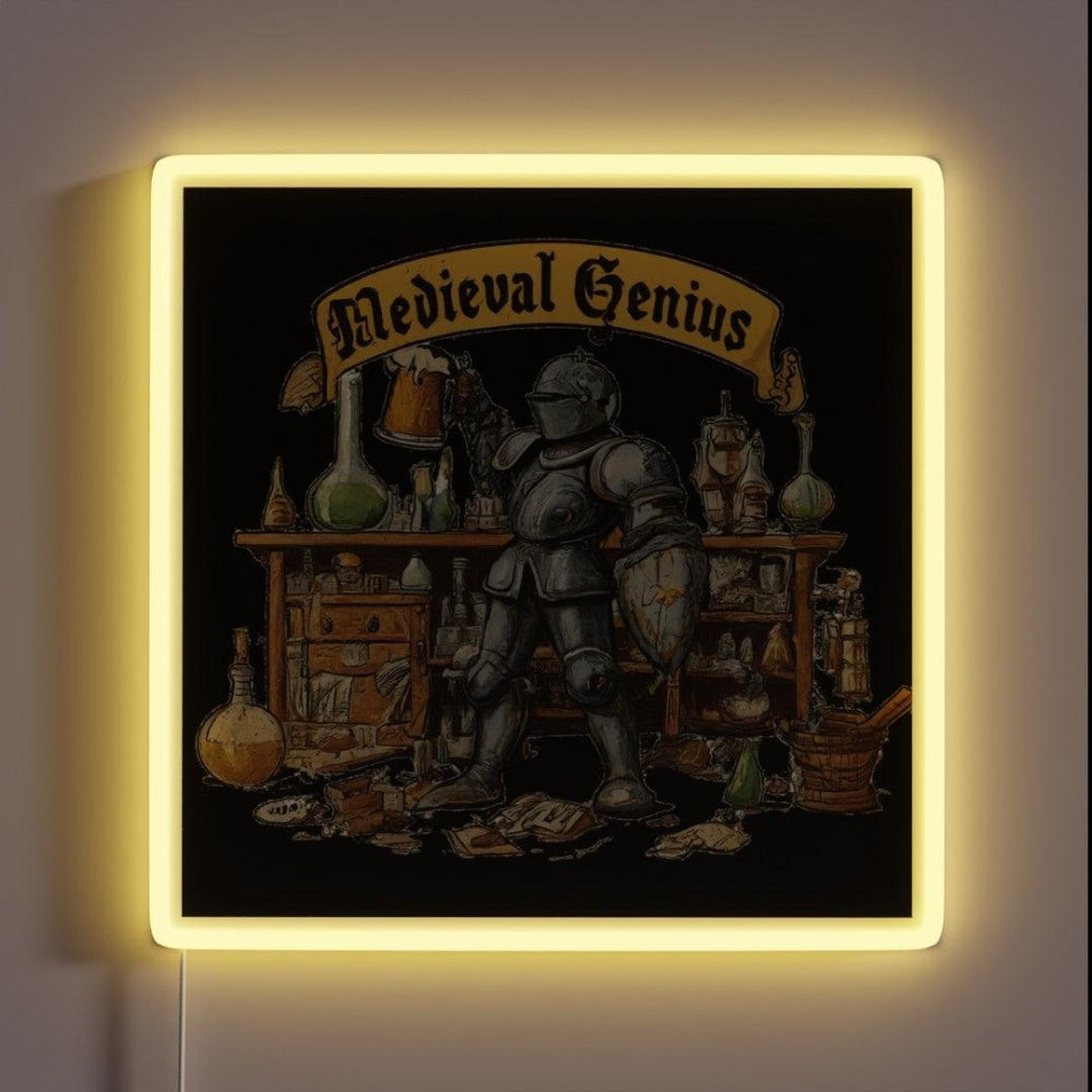 Medieval Genius Rgb Led Neon Sign - Custom LED neon sign front view