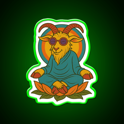 Meditating Goat Yoga Led Neon Sign For Wellness Space Rgb Color - Shineneon