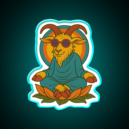 Meditating Goat Yoga Led Neon Sign For Wellness Space Rgb Color - Shineneon