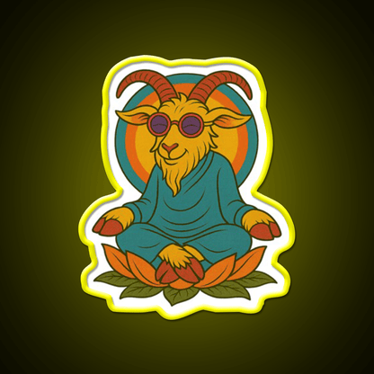 Meditating Goat Yoga Led Neon Sign For Wellness Space Rgb Color - Shineneon