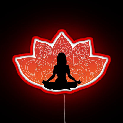 Meditating In A Lotus Pose Rgb Neon Sign - Custom LED neon sign front view