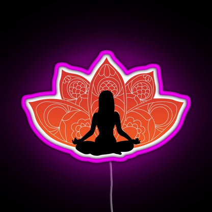 Meditating In A Lotus Pose Rgb Neon Sign - LED neon sign view 8