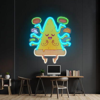 Meditating Pizza Led Neon Sign Light Custom Led Signs - Shineneon