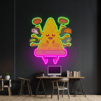 Meditating Pizza Led Neon Sign Light Custom Led Signs - Shineneon