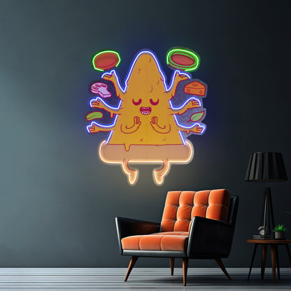 Meditating Pizza Led Neon Sign Light Custom Led Signs