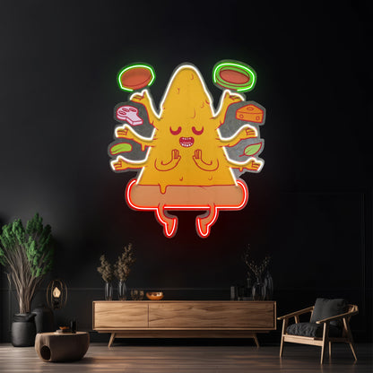 Meditating Pizza Led Neon Sign Light Custom Led Signs