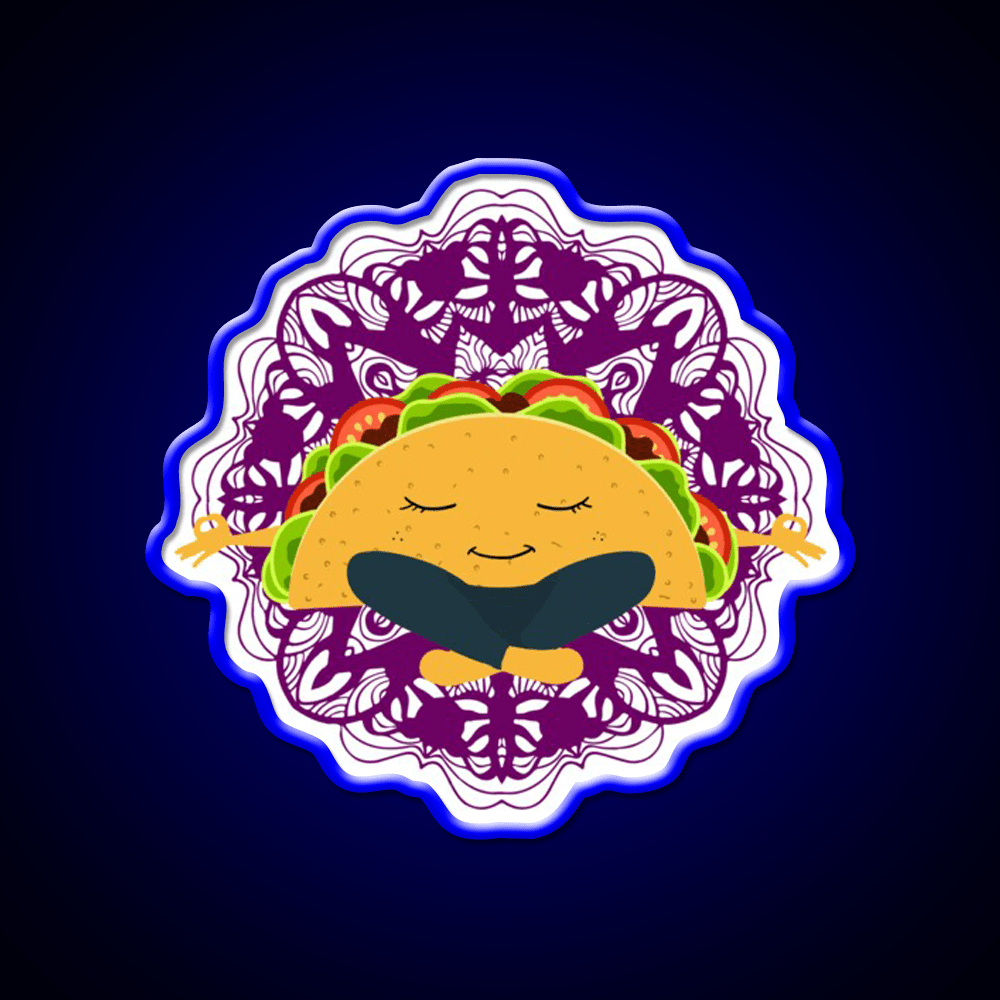 Meditation Taco Cool Witty Taco Led Neon Sign Rgb Color - Shineneon