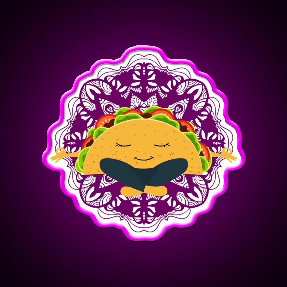 Meditation Taco Cool Witty Taco Led Neon Sign Rgb Color - Shineneon