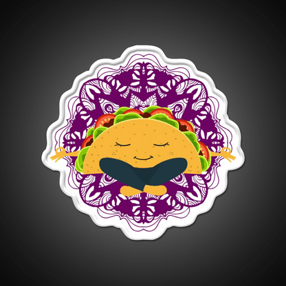 Meditation Taco Cool Witty Taco Led Neon Sign Rgb Color - Shineneon