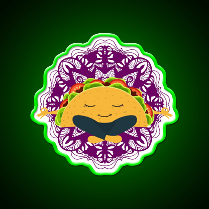 Meditation Taco Cool Witty Taco Led Neon Sign Rgb Color - Shineneon