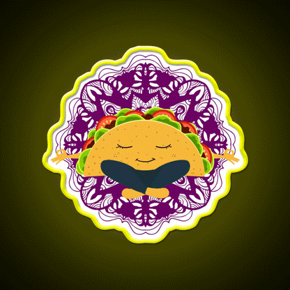 Meditation Taco Cool Witty Taco Led Neon Sign Rgb Color - Custom LED neon sign front view