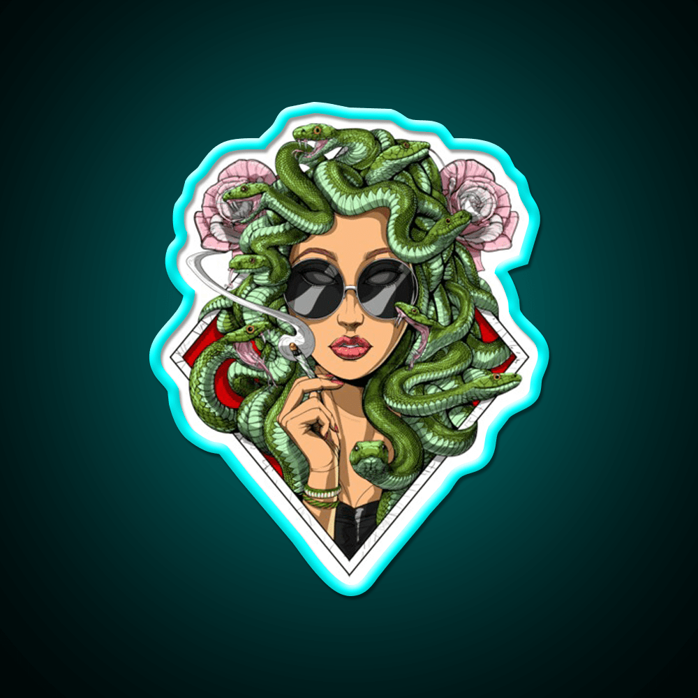 Medusa Hippie Stoner Hemp Inspired Green Leaf Led Neon Sign Rgb Color - Shineneon
