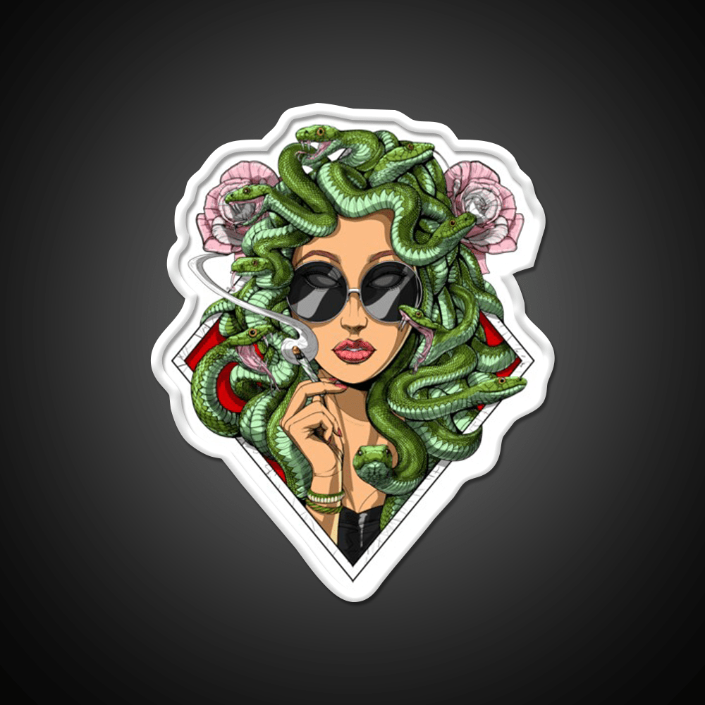 Medusa Hippie Stoner Hemp Inspired Green Leaf Led Neon Sign Rgb Color - Shineneon